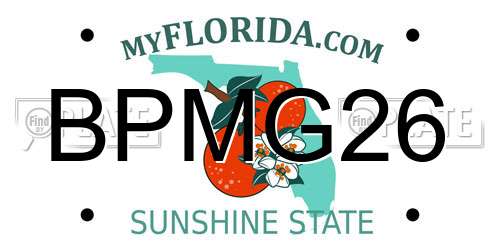 BPMG26 Florida License Plate