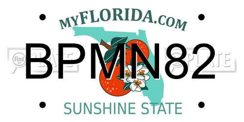 BPMN82 Florida License Plate