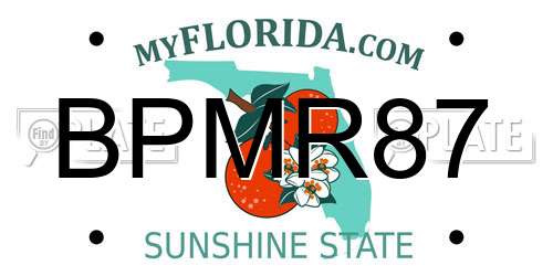 BPMR87 Florida License Plate