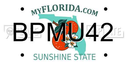 BPMU42 Florida License Plate