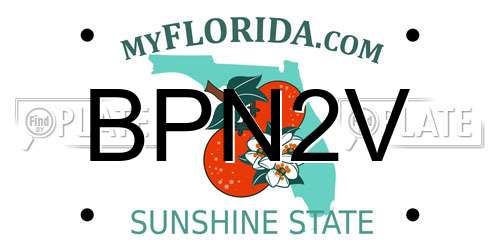 BPN2V Florida License Plate