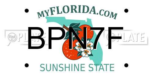 BPN7F Florida License Plate