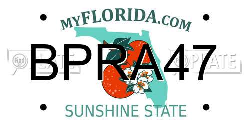 BPRA47 Florida License Plate
