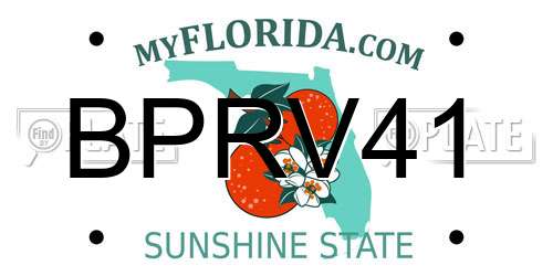 BPRV41 Florida License Plate