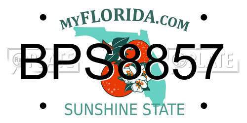BPS8857 Florida License Plate