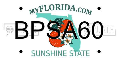 BPSA60 Florida License Plate