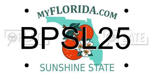 BPSL25 Florida License Plate