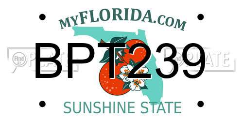 BPT239 Florida License Plate