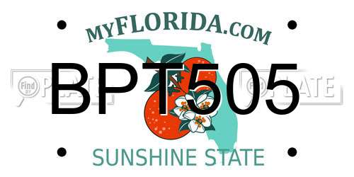 BPT505 Florida License Plate