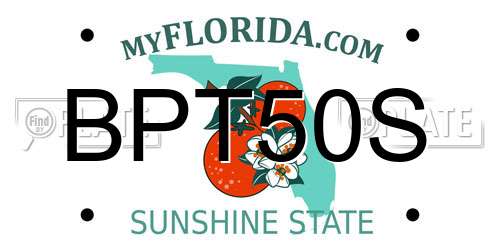 BPT50S Florida License Plate