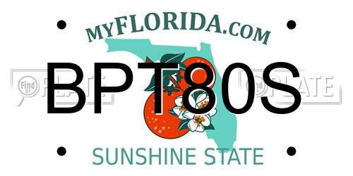 BPT80S Florida License Plate