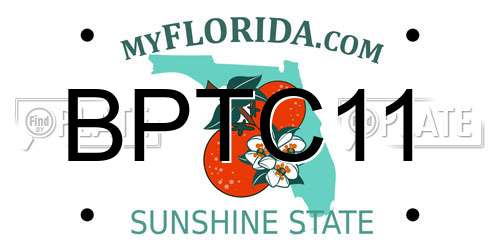 BPTC11 Florida License Plate
