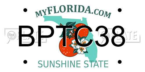 BPTC38 Florida License Plate