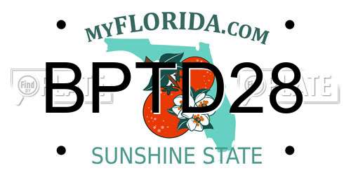 BPTD28 Florida License Plate