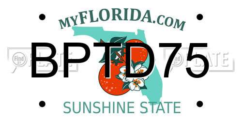 BPTD75 Florida License Plate