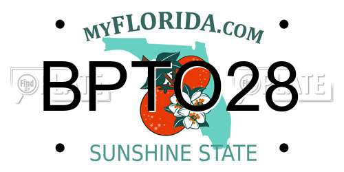BPTO28 Florida License Plate