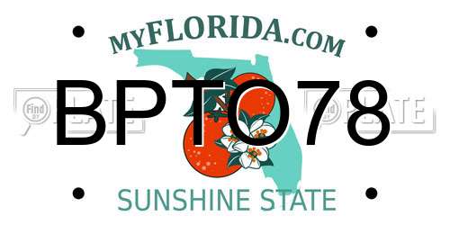 BPTO78 Florida License Plate