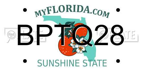 BPTQ28 Florida License Plate