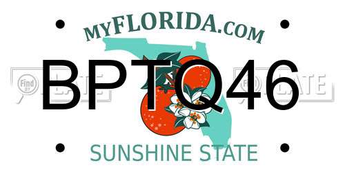 BPTQ46 Florida License Plate