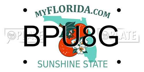 BPU8G Florida License Plate