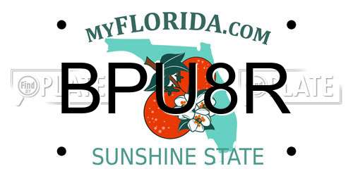 BPU8R Florida License Plate