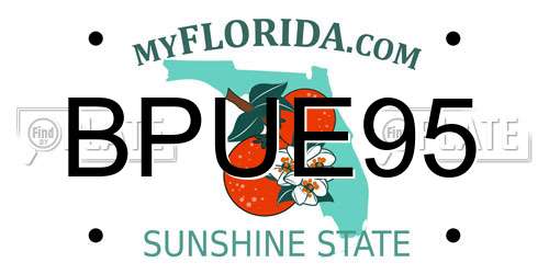 BPUE95 Florida License Plate