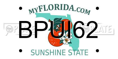 BPUI62 Florida License Plate
