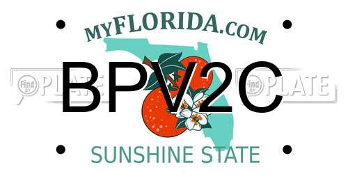 BPV2C Florida License Plate