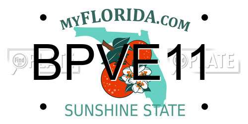 BPVE11 Florida License Plate