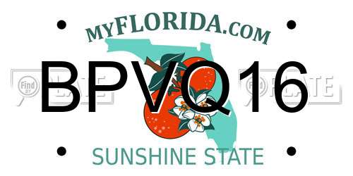 BPVQ16 Florida License Plate