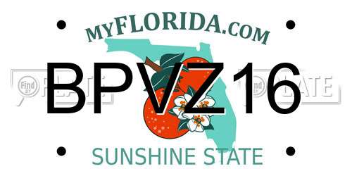 BPVZ16 Florida License Plate