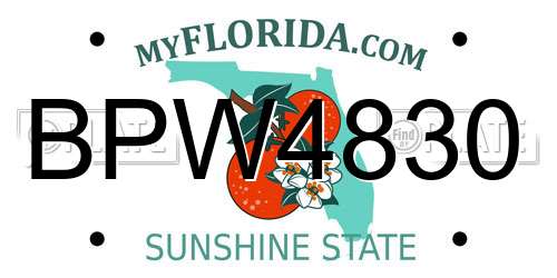 BPW4830 Florida License Plate