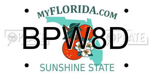BPW8D Florida License Plate