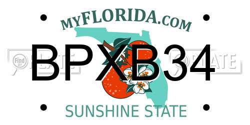 BPXB34 Florida License Plate