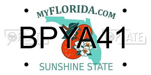 BPYA41 Florida License Plate