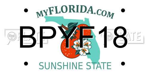 BPYF18 Florida License Plate