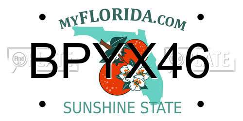 BPYX46 Florida License Plate
