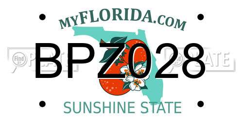 BPZ028 Florida License Plate