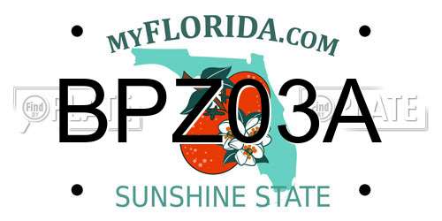 BPZ03A Florida License Plate