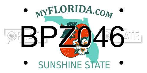 BPZ046 Florida License Plate