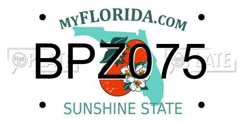 BPZ075 Florida License Plate
