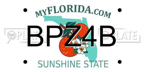 BPZ4B Florida License Plate