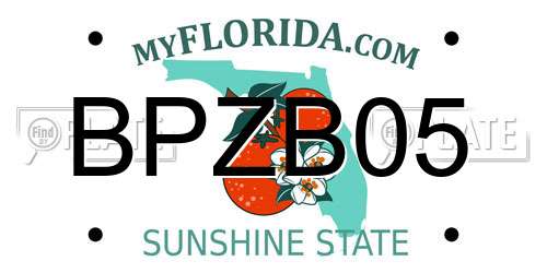 BPZB05 Florida License Plate