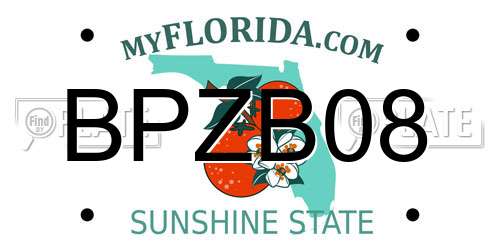 BPZB08 Florida License Plate