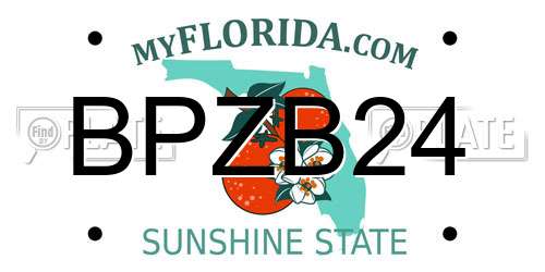 BPZB24 Florida License Plate