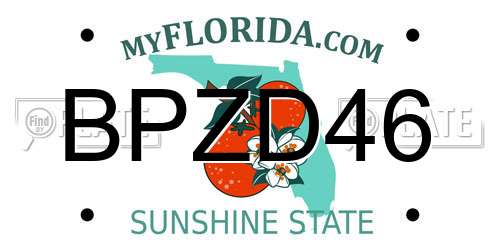 BPZD46 Florida License Plate