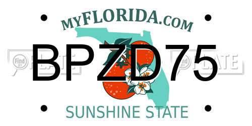 BPZD75 Florida License Plate