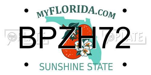 BPZH72 Florida License Plate