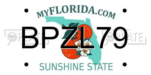 BPZL79 Florida License Plate