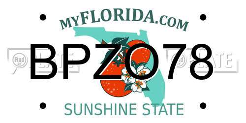BPZO78 Florida License Plate